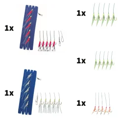 Angelset Hering Gr.L 8 Teile 1x Setzkescher 5x Vorfach 2x Blei