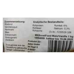 Balzer MK Booster Food Mais/Vanille 1kg Grundfutter