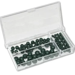 Behr Premium Gummiperlen-Sortiment 2 – Angeln Set 6 Größen / 100 Stück + Box