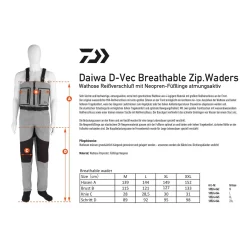 Daiwa D-VEC Breathable Zipped Waders M Wathose