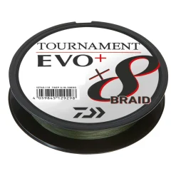 Daiwa Tournament X8 Braid EVO+ 0,20mm 270m Dunkelgrün geflochtene Angelschnur