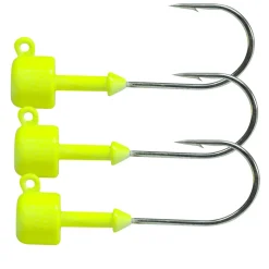 Dieter Eisele JN-Flad-Head Jigkopf Fluoro-gelb für Doppelgänger Wattwurm XL 3x25g