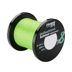 Fishing-King Tackle 8-fach Geflochtene Schnur Chartreuse 0,12mm Barsch Wunschlänge