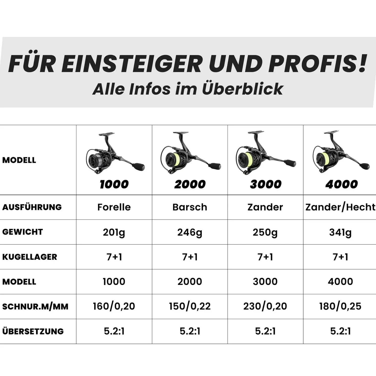 Fishing-King Tackle Spinnrolle 2000 Forelle/Barsch