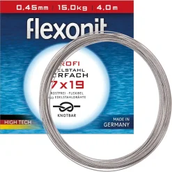 flexonit 7x19 Silber Meterware 0,45mm 15,0kg 4m Stahlvorfach