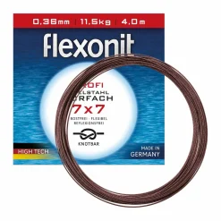 Flexonit 7x7 Stahlvorfach 0,36mm + passende Quetschhülsen komplett Angelset