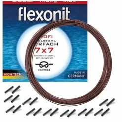 Flexonit 7x7 Stahlvorfach 0,27mm + passende Quetschhülsen komplett Angelset