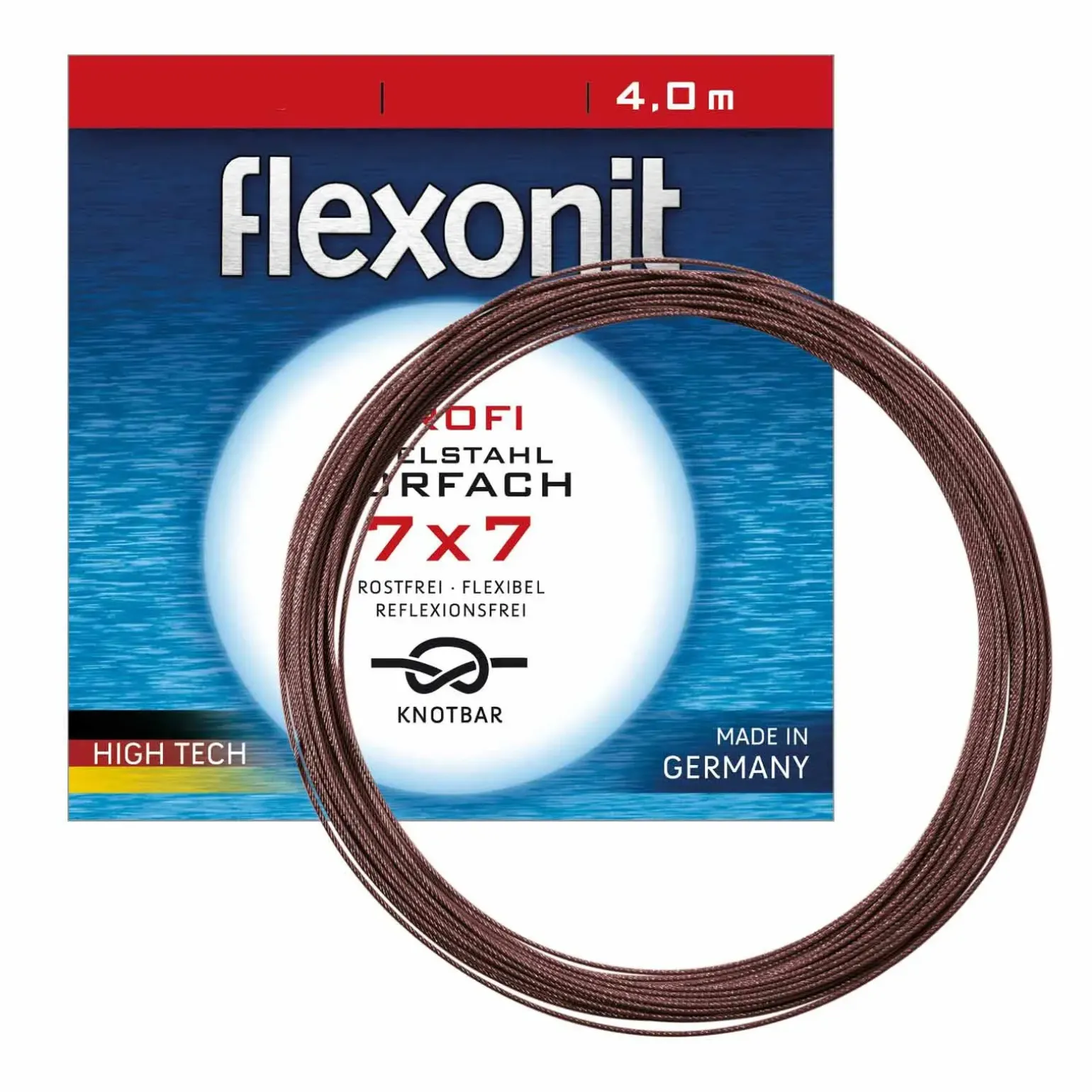 Flexonit 7x7 Stahlvorfach 0,27mm + passende Quetschhülsen komplett Angelset