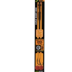 Fox Edges Curve Short Größe 2 35lb Camotex Semi Stiff 2Stk. Karpfen Rig