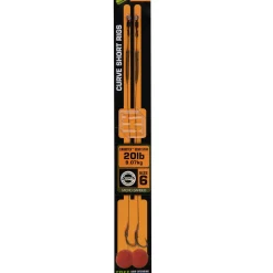 Fox Edges Curve Short Größe 6 20lb Camotex Semi Stiff 2Stk. Karpfen Rig