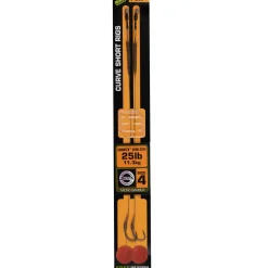 Fox Edges Curve Short Größe 4 25lb Camotex Semi Stiff 2Stk. Karpfen Rig