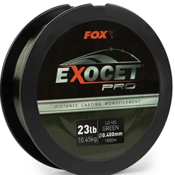 Fox Exocet Pro Monofilament Lo-Vis Green 0.400mm 23lbs / 10.45kgs (1000m) Monofile Angelschnur