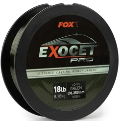 Fox Exocet Pro Monofilament Lo-Vis Green 0.350mm 18lbs / 8.18kgs (1000m) Monofile Angelschnur