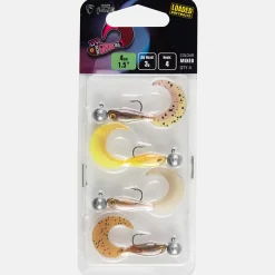 Fox Rage Micro Grub Tail 4cm Loaded UV Mixed Colour Pack X4 Gummifisch Set