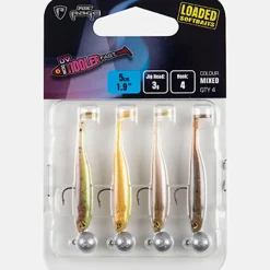 Fox Rage Micro Tiddler 4cm Fast Loaded UV Mixed Colour Pack X4 Gummifisch Set