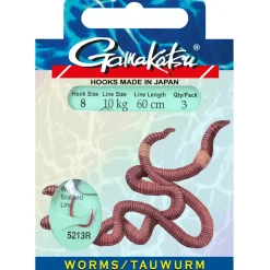 Gamakatsu BKD-5213R WORM Braided Gr. 1 Vorfach geflochtene Schnur