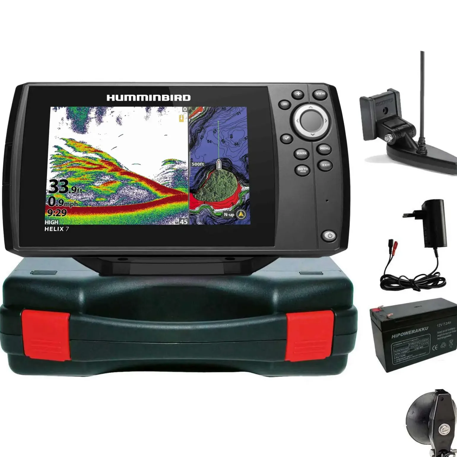 Humminbird Helix 7 Chirp GPS G4 GPS Kartenplotter Echolot Portabel Basic - Komplett mit Geber