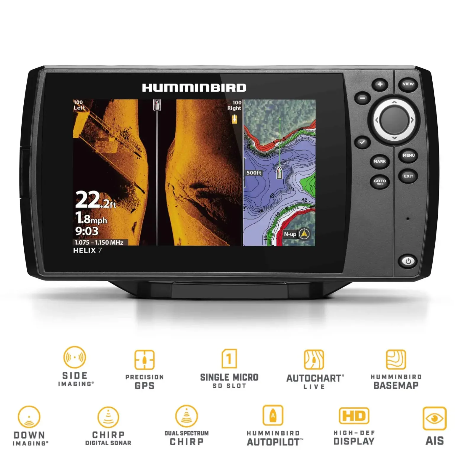 Humminbird Helix 7 Chirp GPS SI G4 Side Imaging GPS Kartenplotter Echolot - Komplett mit Geber