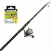 Jenzi Aalrute + Angelrolle + Schnur + gebundene Haken Aal-Angeln Combo Angelset