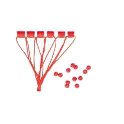 Jenzi Faden-Stopper mit roten Perlen - grob