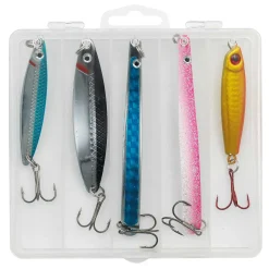 Kinetic Mix Meerforellen-Blinker Angelset - 5 Meerforellenköder mit Köderbox