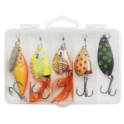 Kinetic R Mix Forellen- & Barsch Köder Angelset - 5 Kunstköder mit Köderbox