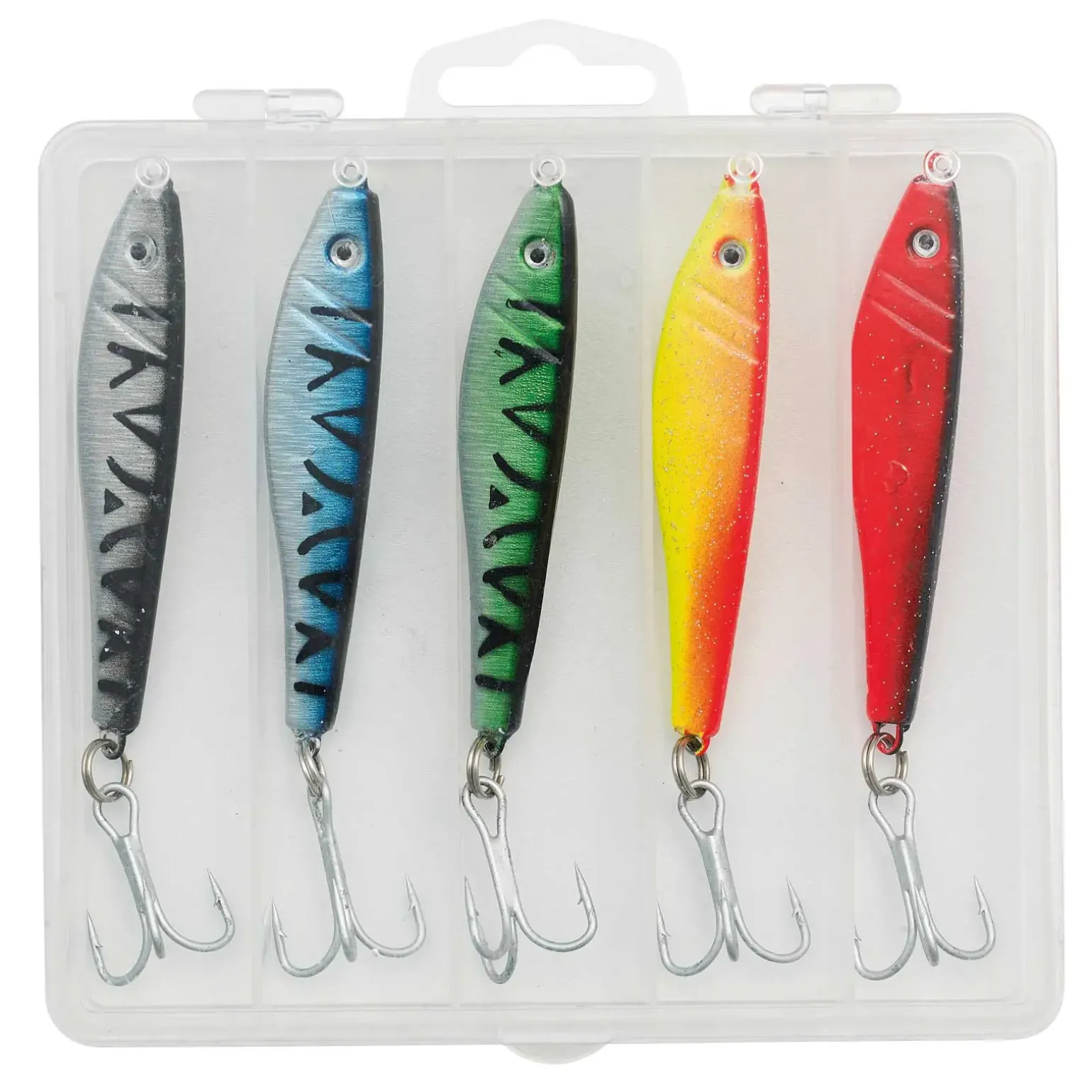 Kinetic S Pilker Angelköder Meer Angelset - 5 Salzwasserköder 62g mit Box