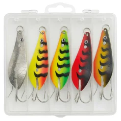 Kinetic WY Krautblinker Hechtblinker Angelset - 5 Hechtköder 25g mit Köderbox