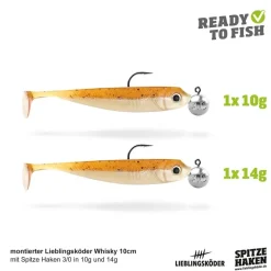 Lieblingsköder 10cm Actionpack Whisky Gummifisch montiert Set