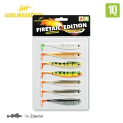 Lieblingsköder Sonderfarben Mixpaket 10cm Firetail Edition Gummifisch Set
