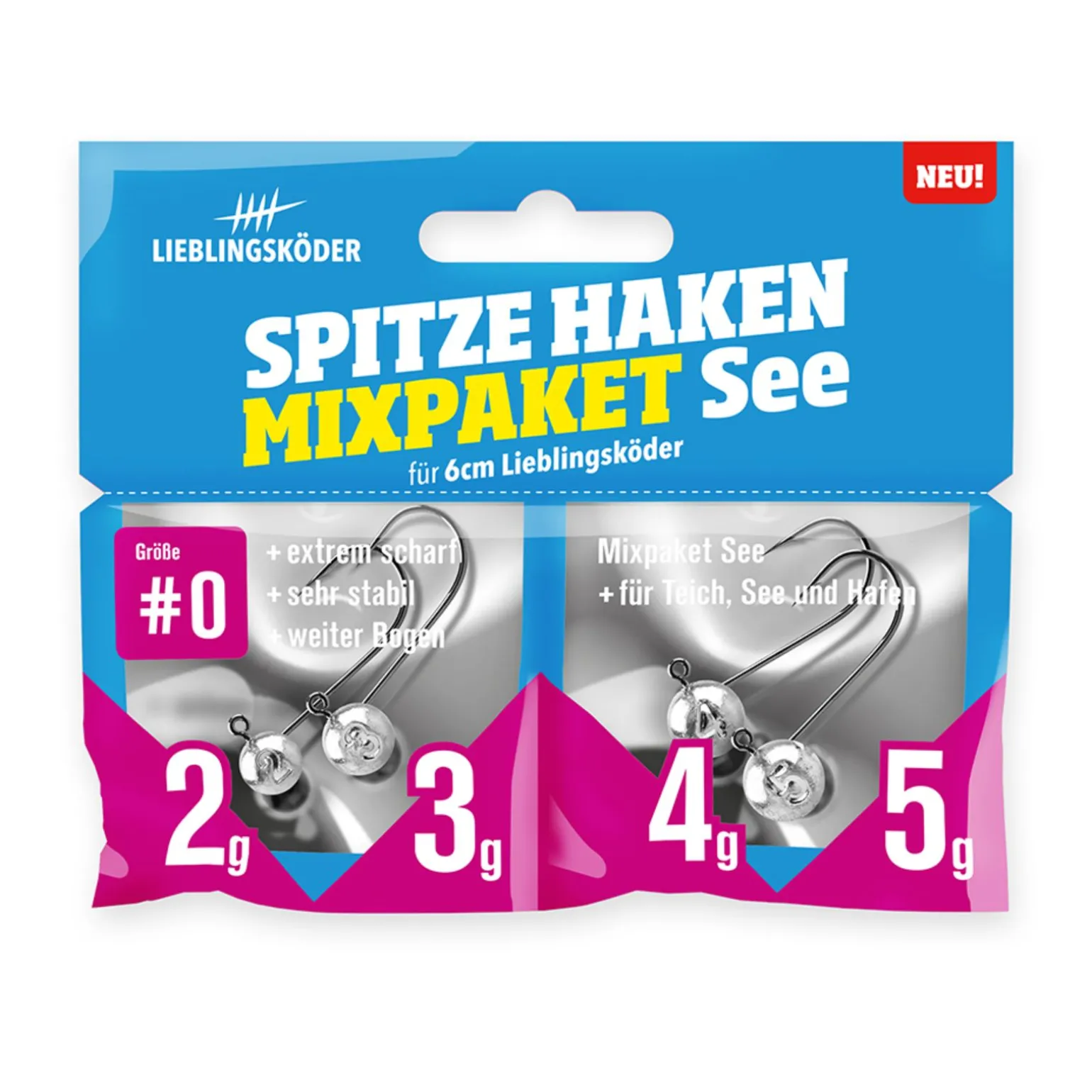 Lieblingsköder Spitze Haken #0 Mixpaket See Jigheads