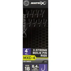 Matrix MXC-4 Size 16 Barbless / 0.18mm / 4" (10cm) / X-Strong Boilie Pin - 8pcs