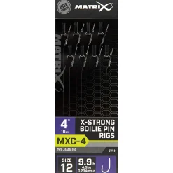 Matrix MXC-4 Size 12 Barbless / 0.23mm / 4" (10cm) / X-Strong Boilie Pin - 8pcs