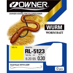 Owner Wurmhaken gebundene Haken Gr.1