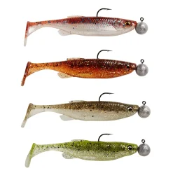 Savage gear Fat Minnow T-Tail RTF 10,5cm Sinking Clearwater Mix Gummifisch montiert