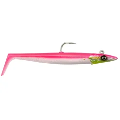 Savage Gear Sandeel V2 15.5cm 46g Pink Pearl Silver 2+1 Teile Gummifisch montiert