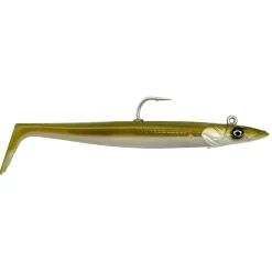 Savage Gear Sandeel V2 15.5cm 46g Khaki 2+1 Teile Gummifisch montiert