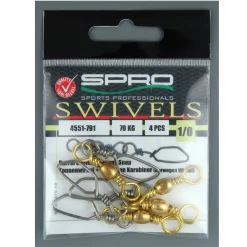 Spro Barrel Swivel+Norway Snap 004 #4 - 35kg - 7 Stück Snap und Wirbel