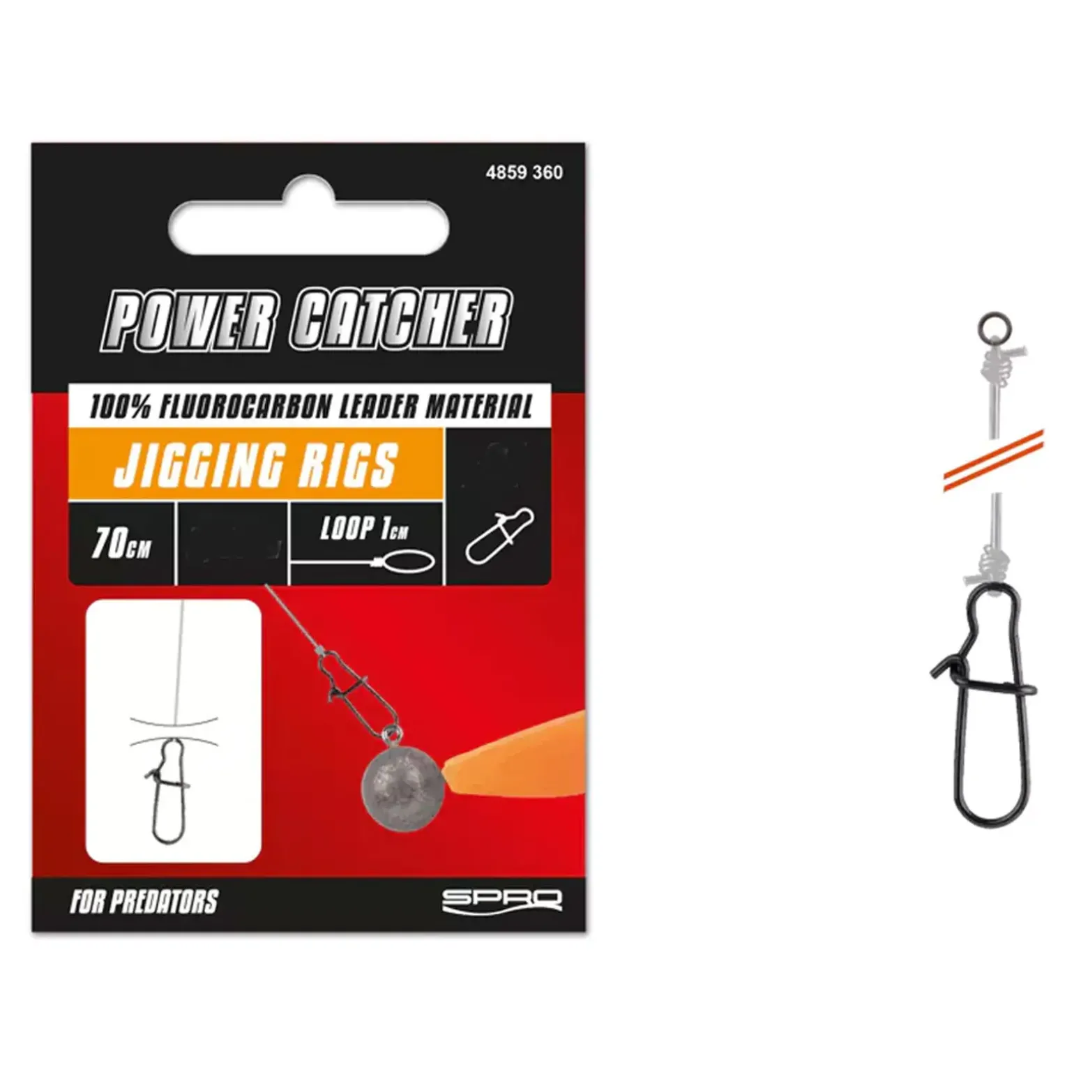 Spro Power Catcher Jigging Rig 70cm 0,28mm #01 Gebundenes Fluoro-Vorfach