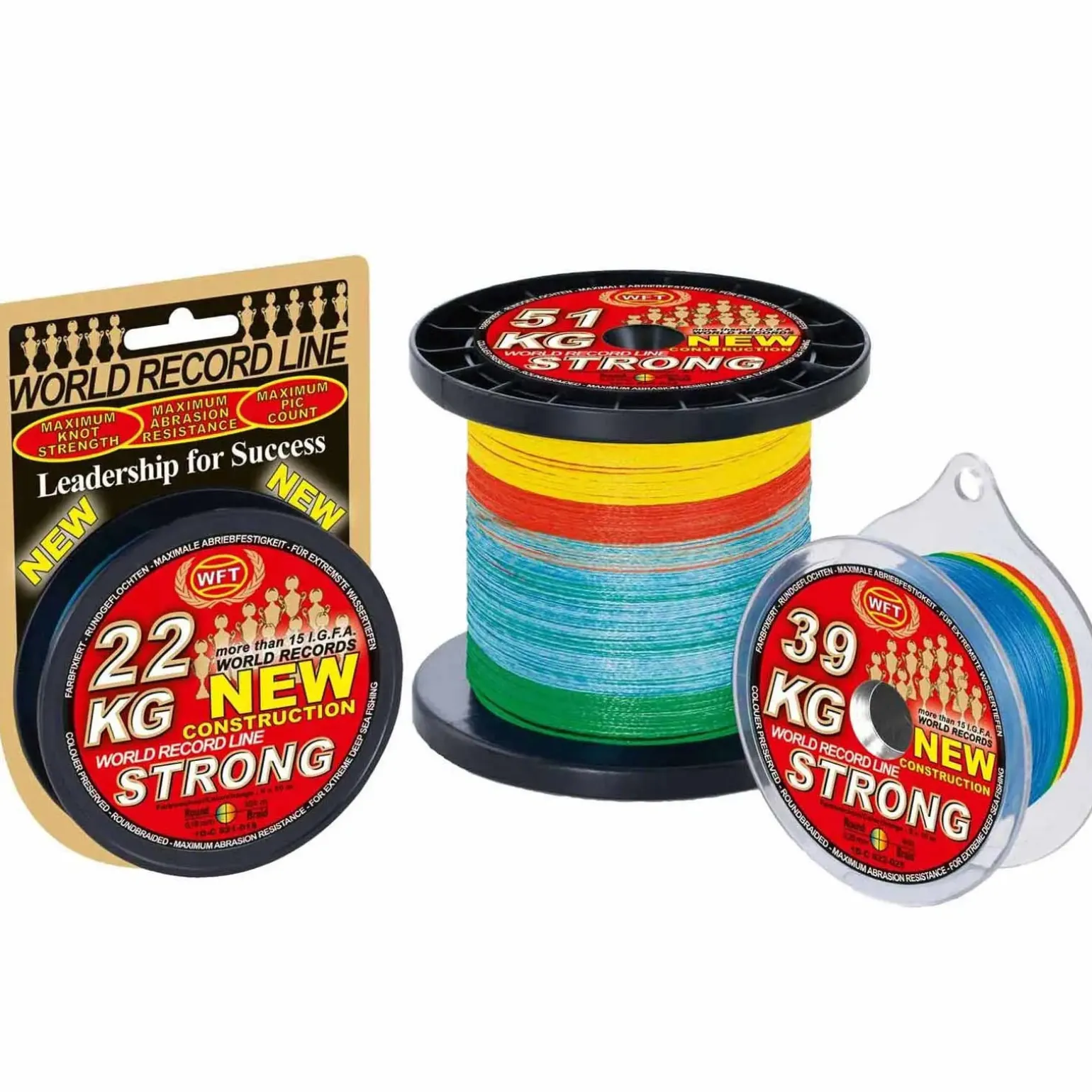 WFT KG Strong Multicolor 32Kg 0,22 Geflochtene Angelschnur Meterware